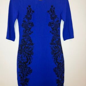 Elegant Blue Floral Dress